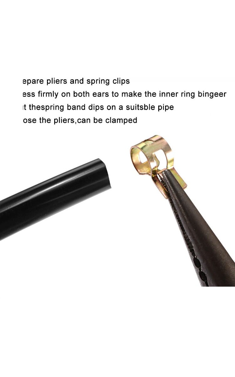 kashemano 60pcs Spring Band Type Hose Pipe Clamps, 6mm,9mm,10mm,12mm,14mm,15mm, Vacuum Low Pressure Air Hose Pipe Fasteners Clip - Image 4