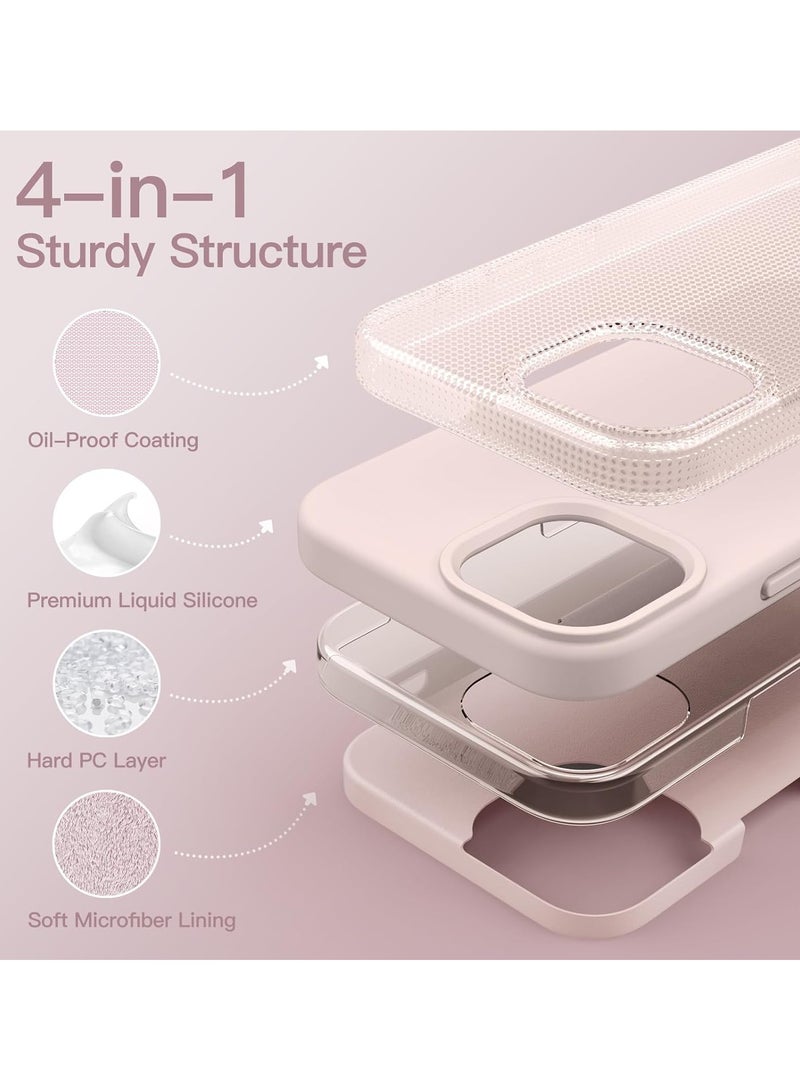 Liquid Silicone Case Compatible with iPhone 15 Pro Max Case 6.1 Premium Silicone Full Body Protection - 4 Layer Shockproof Phone Cover Anti-Scratch Soft Microfiber Lining Pink
