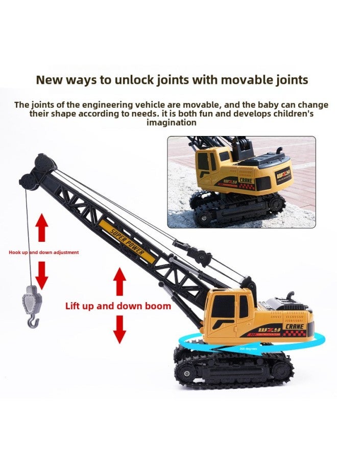 Explosions Remote Control Alloy Crane Crane Large Children's Toy Car Simulation Engineering Car-Colour: Alloy Remote Control Crane-color Box-Proportion:4 Lithium Batteries + 2 Aa Batteries + 1 Screwdriver  - Image 3
