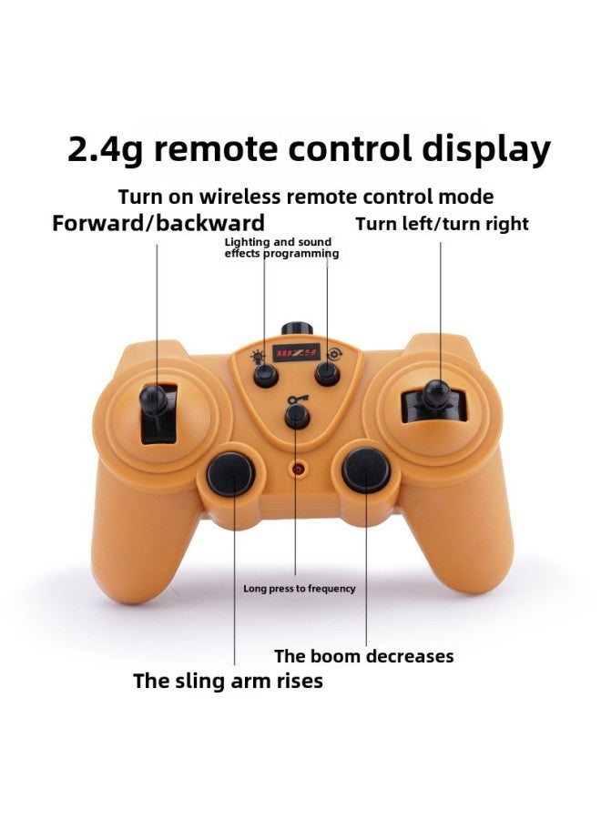 Explosions Remote Control Alloy Crane Crane Large Children's Toy Car Simulation Engineering Car-Colour: Alloy Remote Control Crane-color Box-Proportion:4 Lithium Batteries + 2 Aa Batteries + 1 Screwdriver  - Image 4