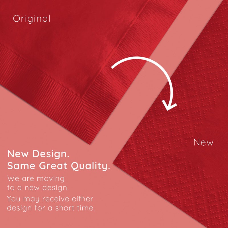 Creative Converting Touch of Color 2-Ply Paper Lunch Napkins, 50-Count, Classic Red - Image 5