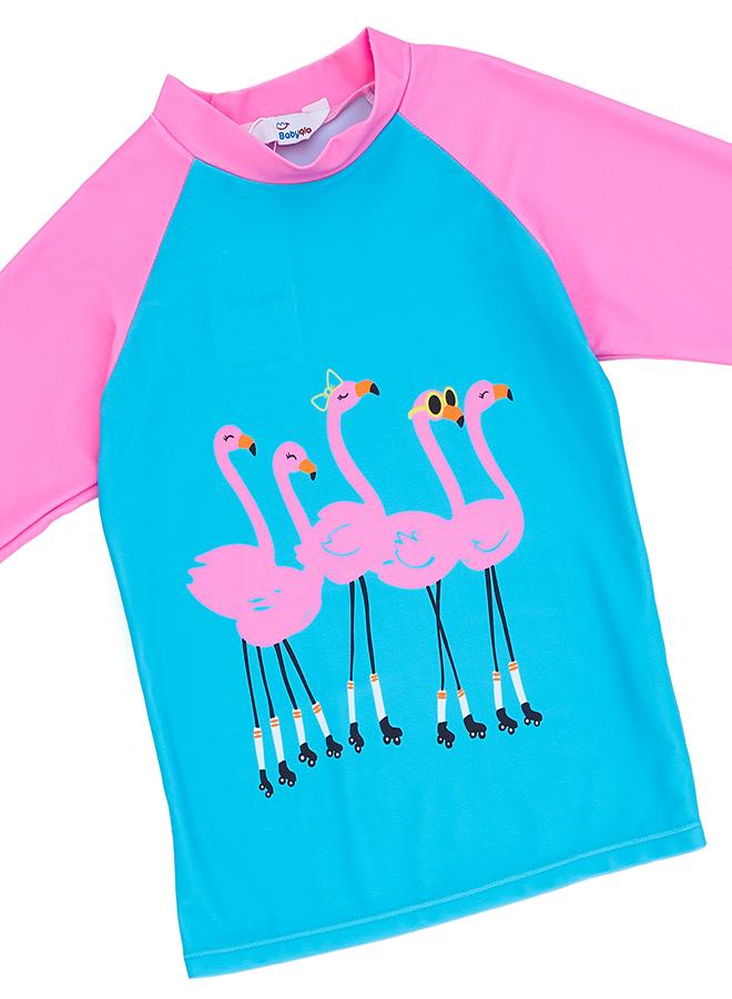 بيبي كلو فلامنجو طقم سباحة قطعتين للبنات مع تنورة وسروال ضيق - Image 2