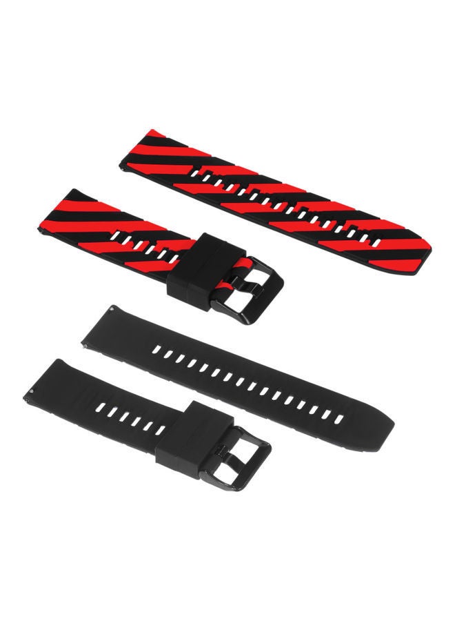 NIBEMINENT Replacement Strap For 22mm Smart and Traditional Watch Red/Black - Image 2