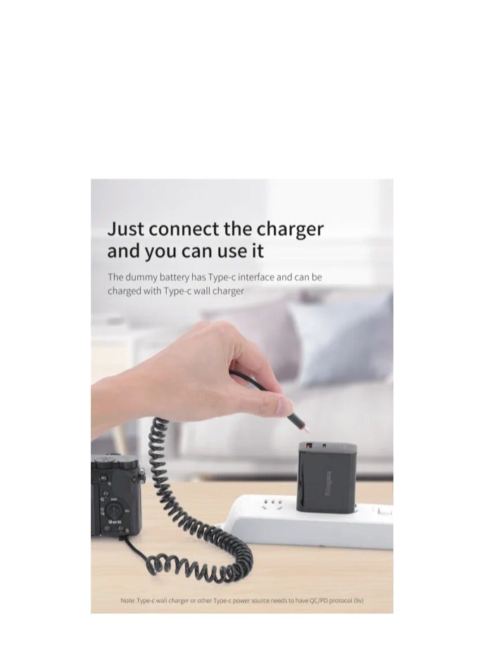 KingMa NP-FZ100 Dummy Battery with USB Type C Power Adapter For Sony For Sony Alpha1 A7C A7M3 A7M4 A7R4 A7R5 A7RM4 A9 A9II A6600 - Image 3