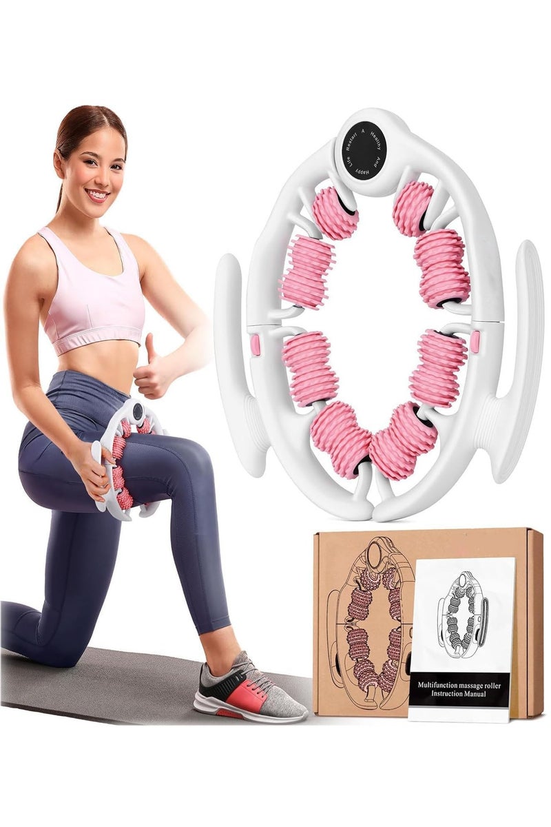 Hicomony Waist and Leg slimming roller, Foam Roller - Fat Mass Massager,a Muscle Massage Tool for Thighs, Calves and arms,fitness 14-Wheel Yoga Massage, Soothes Calf Muscles, Souvenir for Women and Mothers  - Image 1