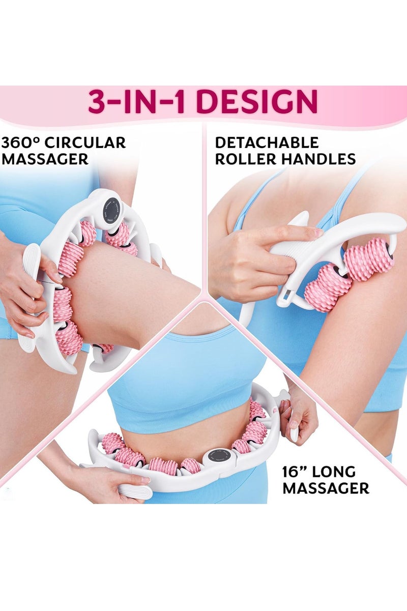 Hicomony Waist and Leg slimming roller, Foam Roller - Fat Mass Massager,a Muscle Massage Tool for Thighs, Calves and arms,fitness 14-Wheel Yoga Massage, Soothes Calf Muscles, Souvenir for Women and Mothers  - Image 3