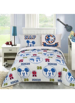 2-Piece Disney Mickey Mouse Bedsheet Set Includes 1xBed Sheet 180x240cm, 1xPillow Case 50x75cm