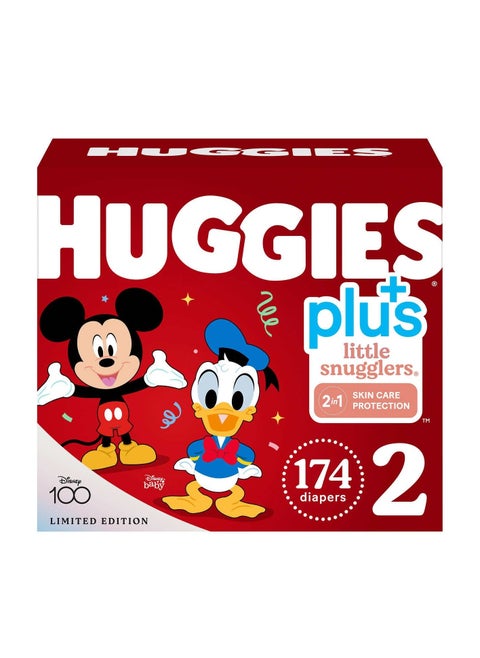 174-Piece Little Snugglers Plus With 2 in 1 Skin Protect Limited Edition Baby Diapers Size 2