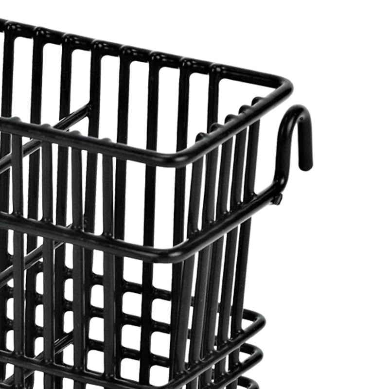 Better Houseware Utensil Drying Rack, Silverware Drying Basket with Hooks, 3-Compartment Steel Holder, Fits Most Dish Racks and Wall Grids, 2 x 8 x 4 Inch, Black - Image 5