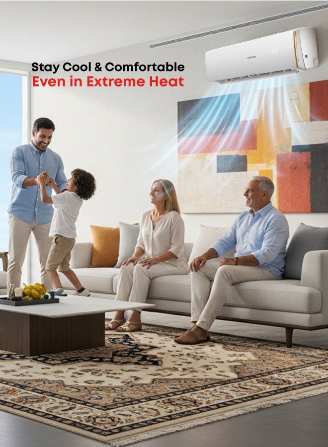 TORNADO 2.5 Ton Cool Split Air Conditioner, 27200 BTU, T3 Compressor, white, R410 Refrigerant, Turbo Mode, Digital Display, Golden fin, 4 Ways Swing, TH-C30AHK - Image 3