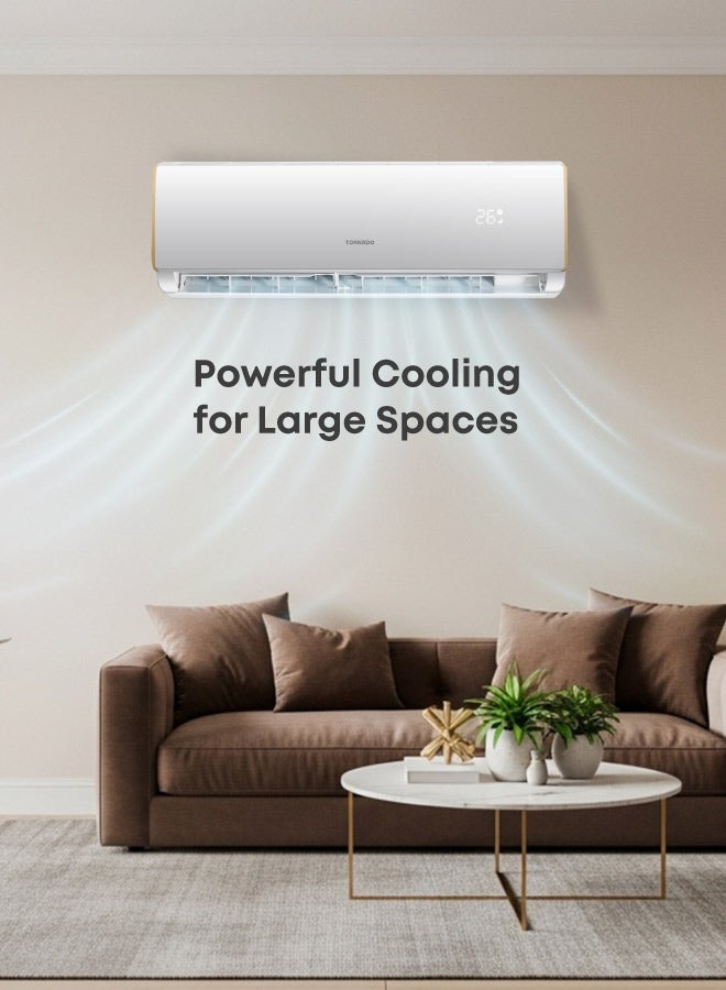 TORNADO 2.5 Ton Cool Split Air Conditioner, 27200 BTU, T3 Compressor, white, R410 Refrigerant, Turbo Mode, Digital Display, Golden fin, 4 Ways Swing, TH-C30AHK - Image 1