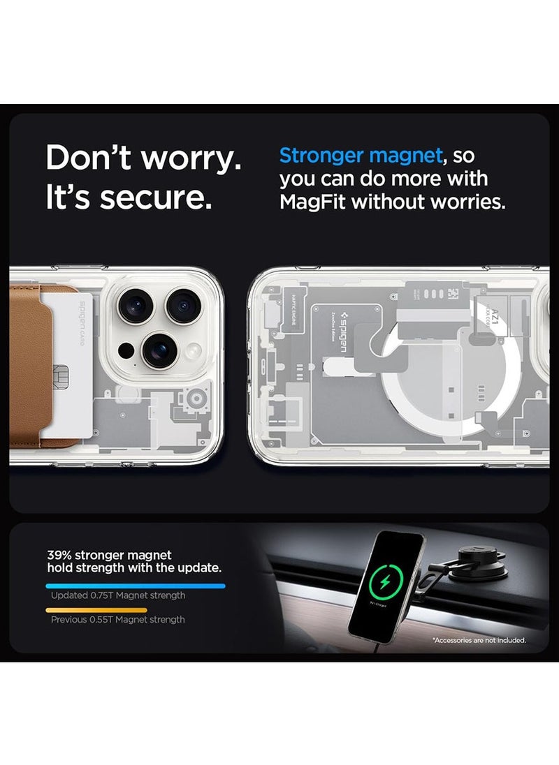 Spigen Ultra Hybrid MagFit for iPhone 15 Pro Case Cover with MagSafe - Zero One White  - Image 5