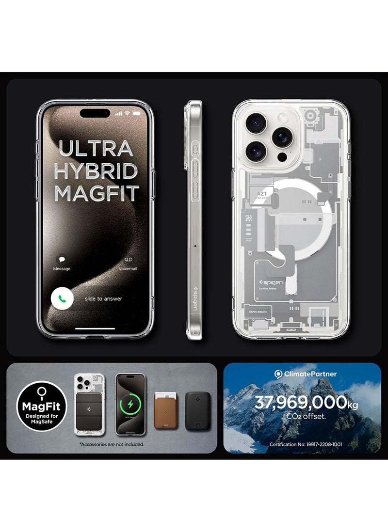 Ultra Hybrid MagFit for iPhone 15 Pro Case Cover with MagSafe - Zero One White