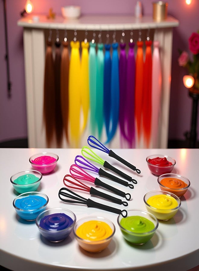 Junfamilee 6Pcs Multicolour Mini Whisks for Hair Dye Color Mixing, 7 x 1.2 in, Balloon Salon Barber Hairdressing Hair Color Dye Cream Whisk Kitchen, Mixer Tool for Blending, Whisking,Hair Coloring Products - Image 5