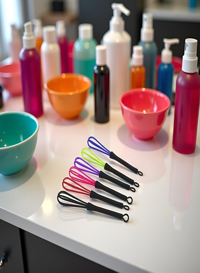 Junfamilee 6Pcs Multicolour Mini Whisks for Hair Dye Color Mixing, 7 x 1.2 in, Balloon Salon Barber Hairdressing Hair Color Dye Cream Whisk Kitchen, Mixer Tool for Blending, Whisking,Hair Coloring Products - Image 4