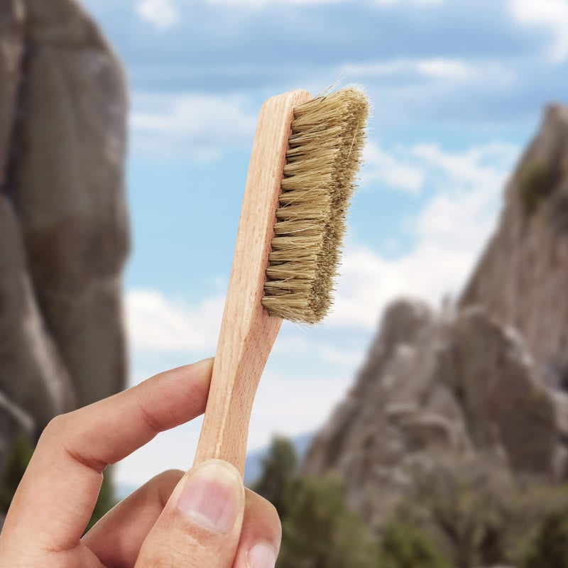 TWO STONES Rock Climbing Brush & Bouldering Brush with Thick Ultra Durable Boar's Hair Bristles and Ergonomic Handle for All Climbing Holds & Climbing Chalk Types Indoor or Outdoor (CJ-CB2028B (2 PCS)) - Image 3