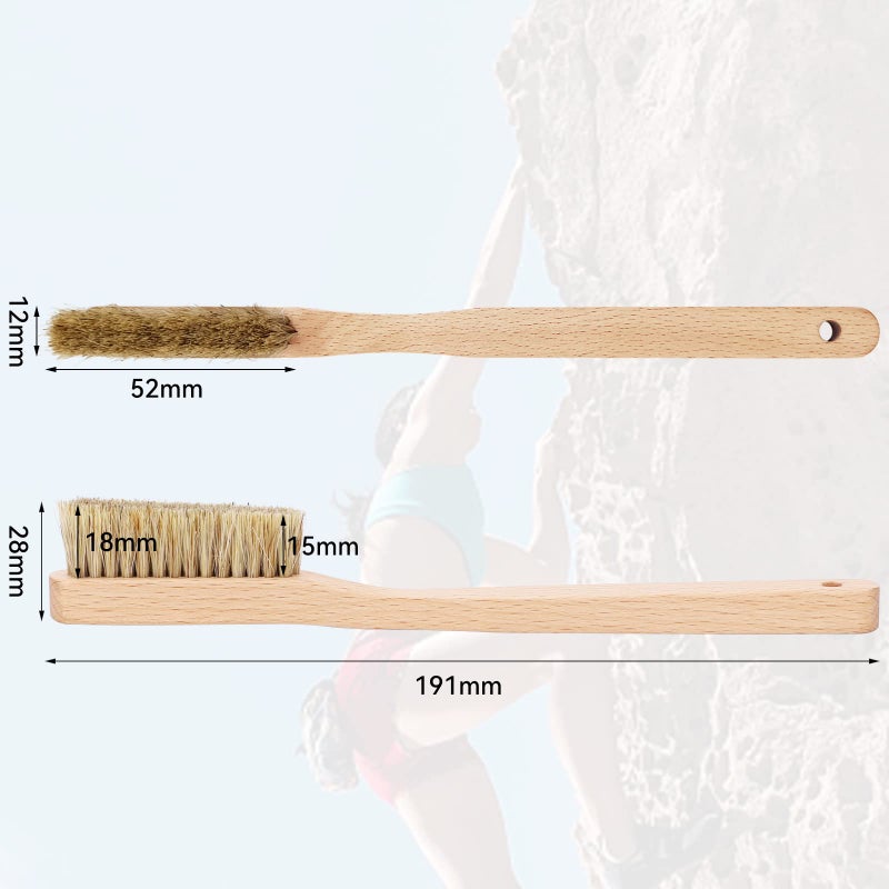 TWO STONES Rock Climbing Brush & Bouldering Brush with Thick Ultra Durable Boar's Hair Bristles and Ergonomic Handle for All Climbing Holds & Climbing Chalk Types Indoor or Outdoor (CJ-CB2028B (2 PCS)) - Image 2