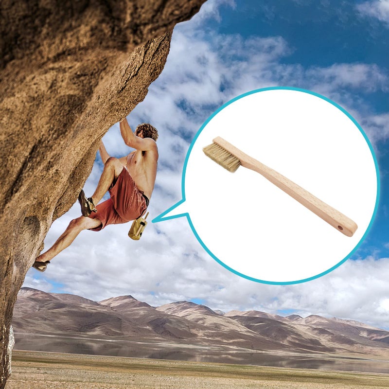 TWO STONES Rock Climbing Brush & Bouldering Brush with Thick Ultra Durable Boar's Hair Bristles and Ergonomic Handle for All Climbing Holds & Climbing Chalk Types Indoor or Outdoor (CJ-CB2028B (2 PCS)) - Image 5