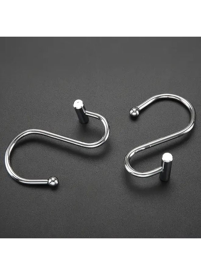 Heavy Duty Cast Iron T Shaped And S Shaped Shower Curtain Hooks 6pcs For Bathroom Rods - Image 5