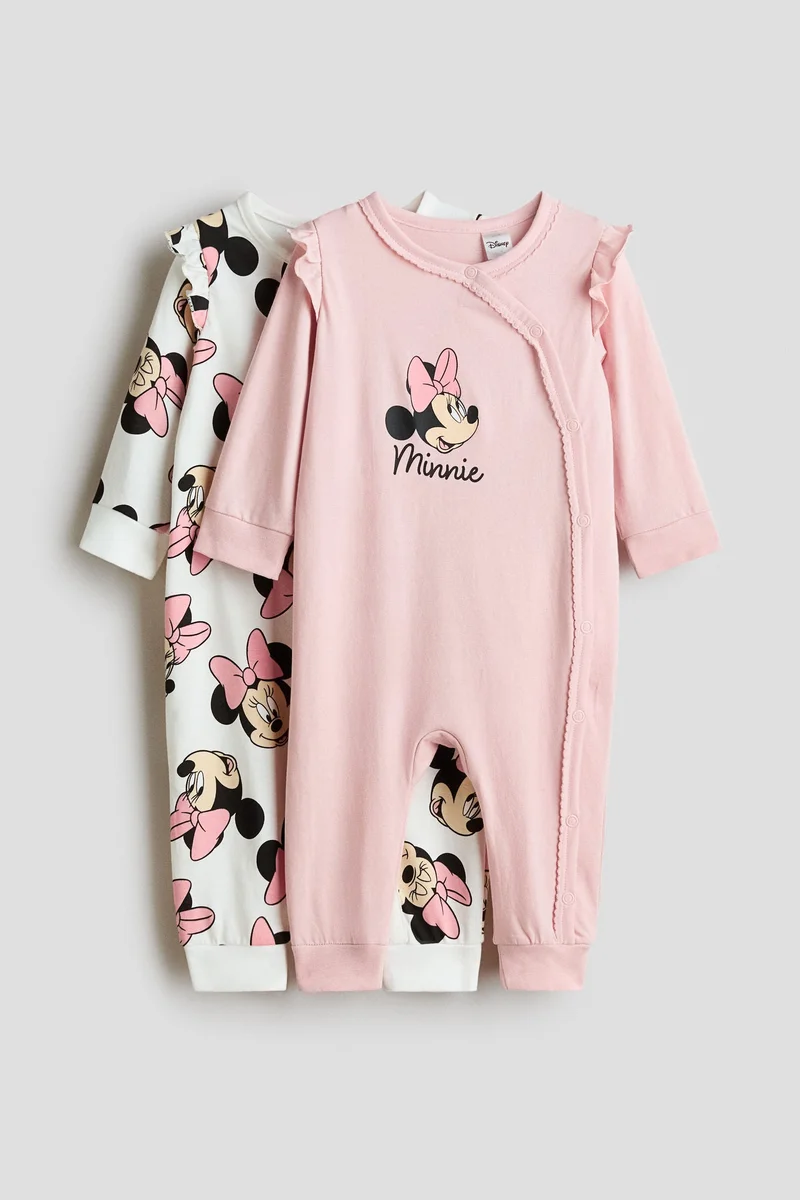 H&M 2-pack printed cotton sleepsuits