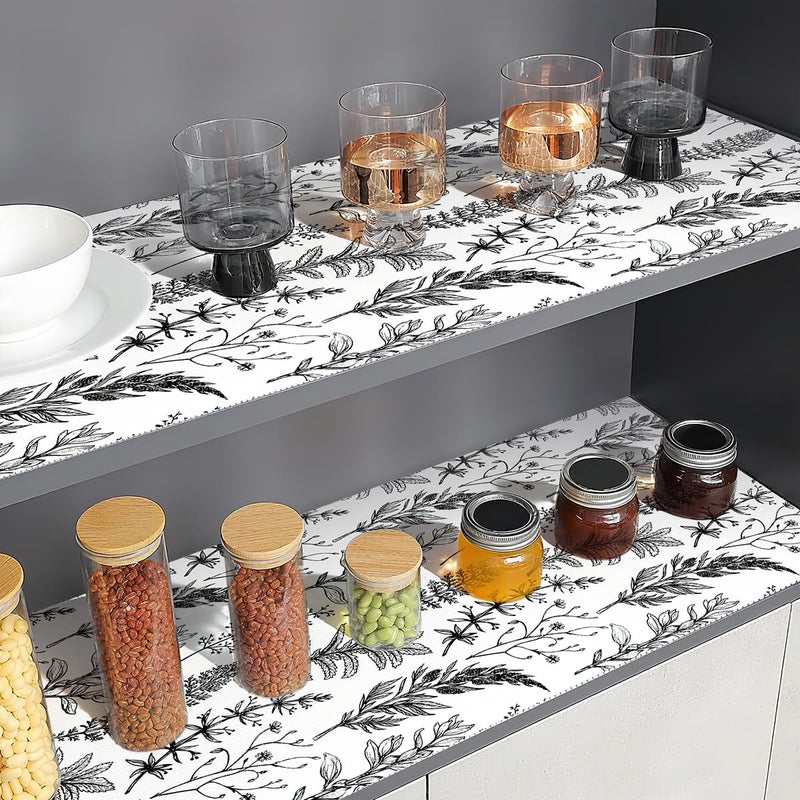 Quttisay Shelf Liner for Kitchen Cabinets,Non Adhesive Cabinet Liner,Non-Slip Drawer Liner,Waterproof Shelf Liner Easy to Clean Strong Grip Liner for Cabinets,Drawers,Cupboardï¼Œ(Floral 12 in x 10FT) - Image 3