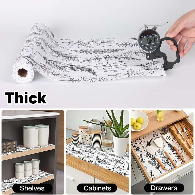 Quttisay Shelf Liner for Kitchen Cabinets,Non Adhesive Cabinet Liner,Non-Slip Drawer Liner,Waterproof Shelf Liner Easy to Clean Strong Grip Liner for Cabinets,Drawers,Cupboardï¼Œ(Floral 12 in x 10FT) - Image 4