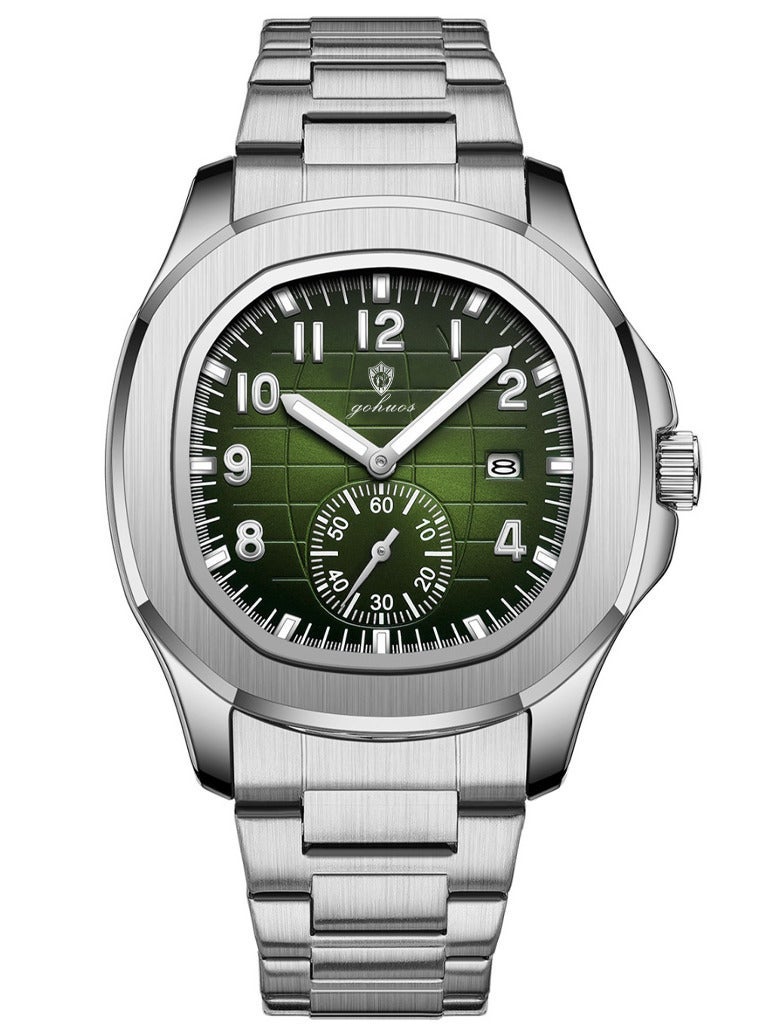 GOHUOS Men's Top Brand Watches- Luxury Stainless Steel Band Analog with Calendar Waterproof Classic Quartz Wrist Watches - 42mm - Father or Boyfriend Gift - Image 4