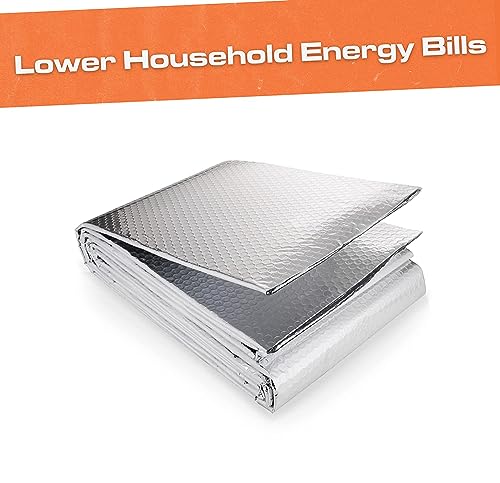 ZRNIDIYR DoubleSided Reflective Insulation Roll Reflective Bubble Film Aluminum Foil Heat Barrier for Windows Walls Attics RV Garage Door Basement Winter Summer Sliver 236 X10fT - Image 5
