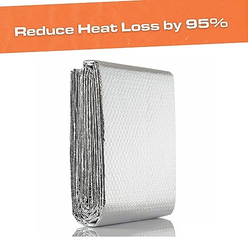 ZRNIDIYR DoubleSided Reflective Insulation Roll Reflective Bubble Film Aluminum Foil Heat Barrier for Windows Walls Attics RV Garage Door Basement Winter Summer Sliver 236 X10fT - Image 3