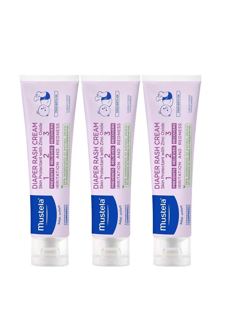 Mustela Baby Diaper Rash Cream 123 - Skin Protectant with Zinc Oxide - Fragrance Free & Paraben Free - with 98% Natural Ingredients - Various Packaging - Image 1