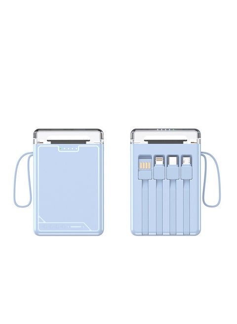 Power Bank 20000mAh Original Small Power Bank Power Bank Mini Size Equipped with 4 Wire Lanyard LED Light Digital Power Display iphone+type-c+Micro+USB