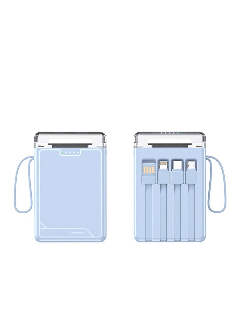General - Power Bank 20000mAh Original Small Power Bank Power Bank Mini Size Equipped with 4 Wire Lanyard LED Light Digital Power Display iphone+type-c+Micro+USB - Image 1