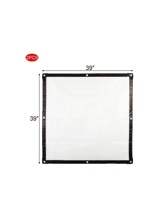 The Bros Clear Tarp, 2 Pcs 39x39IN Heavy Duty Tarp Cover Waterproof Tarpaulin PVC Tarpaulin with Grommets Multi Purpose for Gardening Camping Traveling UV-Ray Clear Greenhouse Plastic Cover for Garden Patio  - Image 4