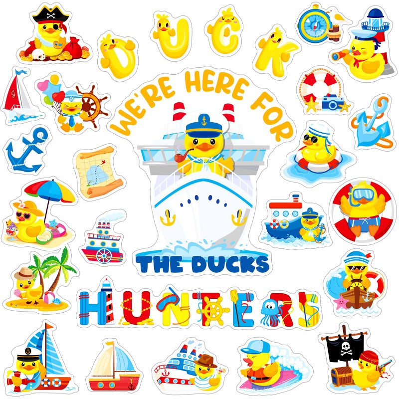 Leumoi 27 Pcs Duck Cruise Door Magnets Decorations Funny Ducks Cruise Ship Door Magnets Magnetic Reusable Magnet for Happy Birthday Cabin Ship Carnival Refrigerator Office Car Accessories(Duck) - Image 1