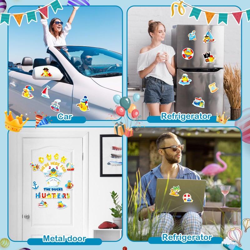 Leumoi 27 Pcs Duck Cruise Door Magnets Decorations Funny Ducks Cruise Ship Door Magnets Magnetic Reusable Magnet for Happy Birthday Cabin Ship Carnival Refrigerator Office Car Accessories(Duck) - Image 5