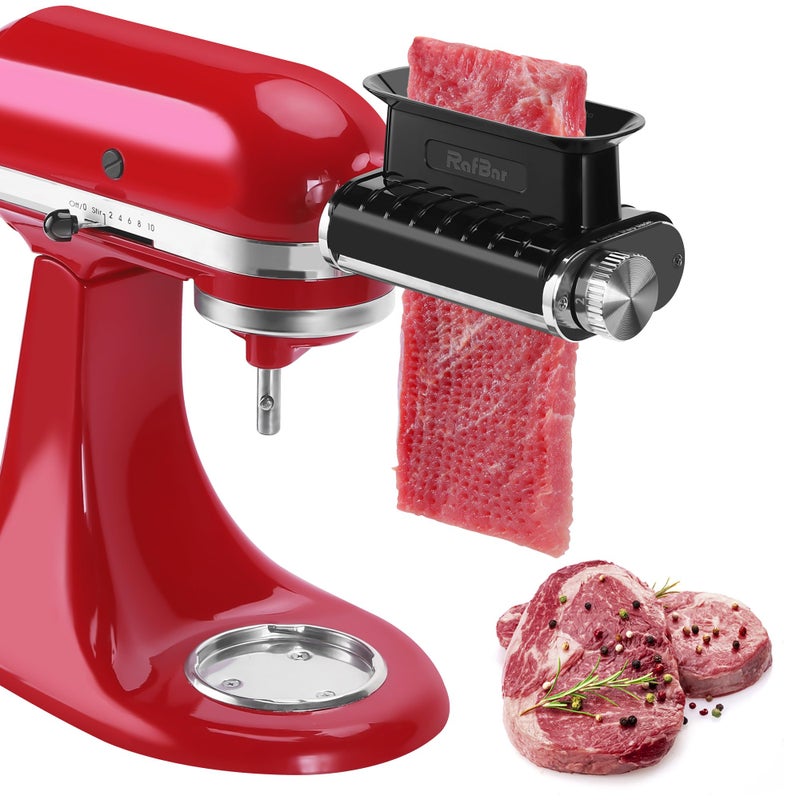 RAFBAR Adjustable Thickness Meat Tenderizer Attachment for Kitchenaid Stand Mixers, Meat Tenderizer Tool, Steak Cuber Processor Accessories, Dishwasher Safe, BPA Free Food Grade Plastic - Image 1