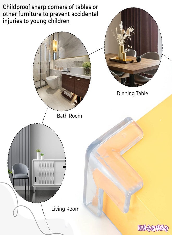 بيمبيكا واقي زوايا أمان الأطفال من بيمبيكا، واقيات حواف وزوايا شفافة على شكل حرف T لحماية الأطفال من الحواف الحادة - (16 قطعة) (على شكل حرف T) - Image 3