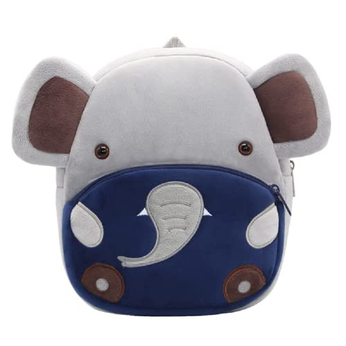 Rekome Cute Animal Cartoon Backpack School Bag, for Toddler Children Boys Girls, 3-5 Years Old, for Kindergarten Kids, Children, Unisex (Elephant)… - Image 1