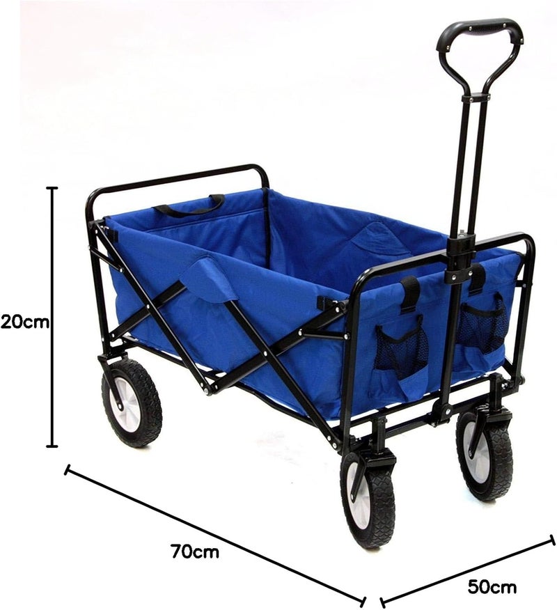 YumLock Folding Camping Multi Function Outdoor Wagon Shopping Cart & Bags & Trolleys - Blue, Blue - Image 5