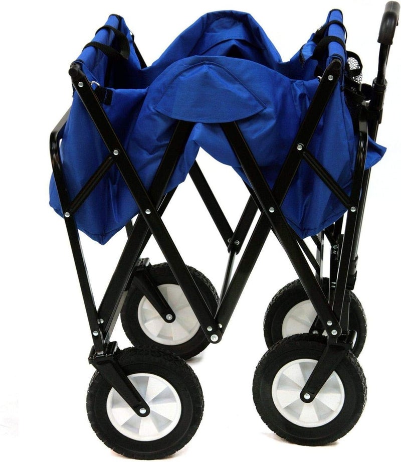 YumLock Folding Camping Multi Function Outdoor Wagon Shopping Cart & Bags & Trolleys - Blue, Blue - Image 3