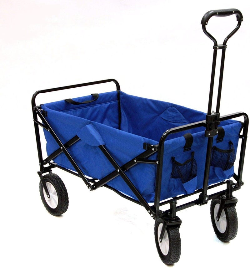 YumLock Folding Camping Multi Function Outdoor Wagon Shopping Cart & Bags & Trolleys - Blue, Blue - Image 2