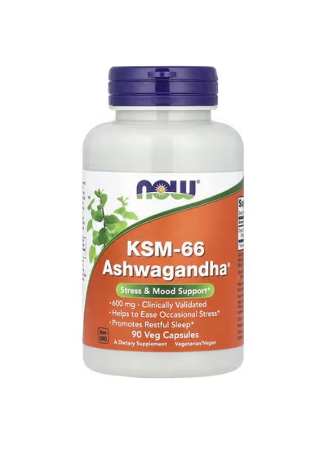 NOW Foods, KSM-66 Ashwagandha®, 600 mg, 90 Veg Capsules