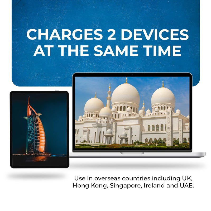 OREI Orei India UK Plug Adapter India to UAE Hong Kong Dubai UK Adapter Plug Type G Adapter 2 in 1 Perfect for Laptop Camera Charger and More CE RoHS Beige 4 Pack 5 Years Warranty  - Image 4