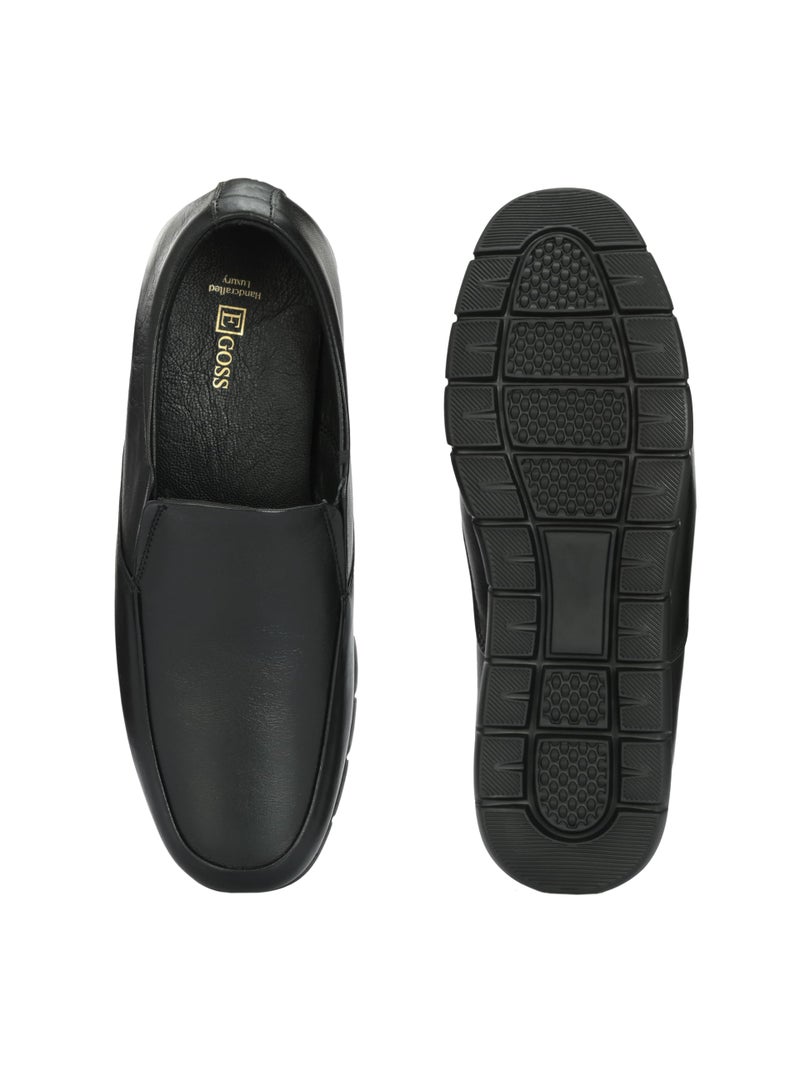 egoss Zero Gravity Premium Genuine Leather Slip-On for Men (Black-8)-ER-81 - Image 5