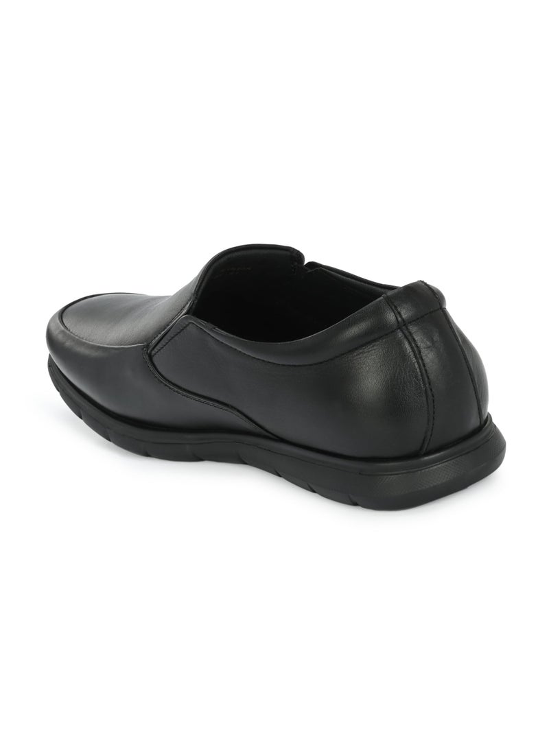 egoss Zero Gravity Premium Genuine Leather Slip-On for Men (Black-8)-ER-81 - Image 3