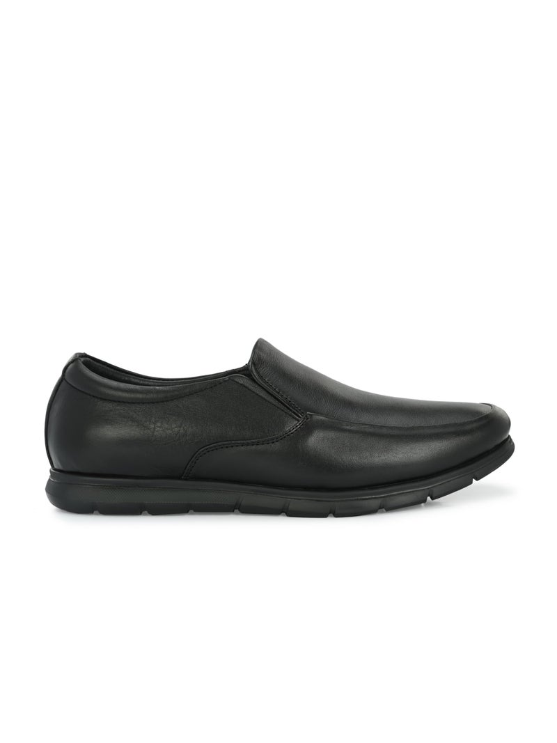 egoss Zero Gravity Premium Genuine Leather Slip-On for Men (Black-8)-ER-81 - Image 4