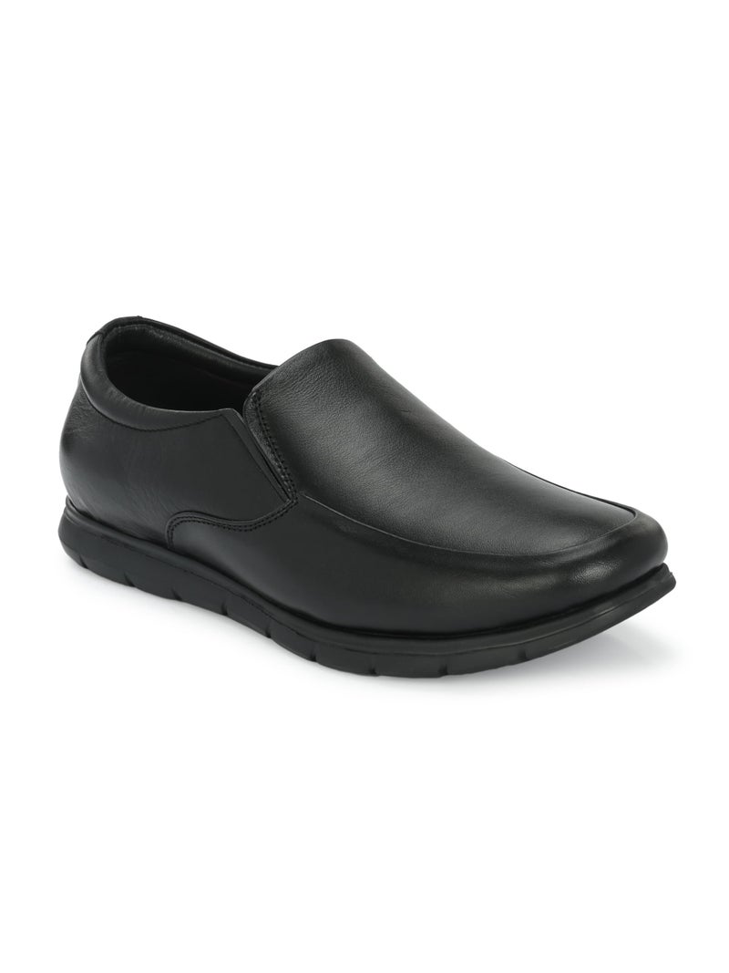 egoss Zero Gravity Premium Genuine Leather Slip-On for Men (Black-8)-ER-81 - Image 1