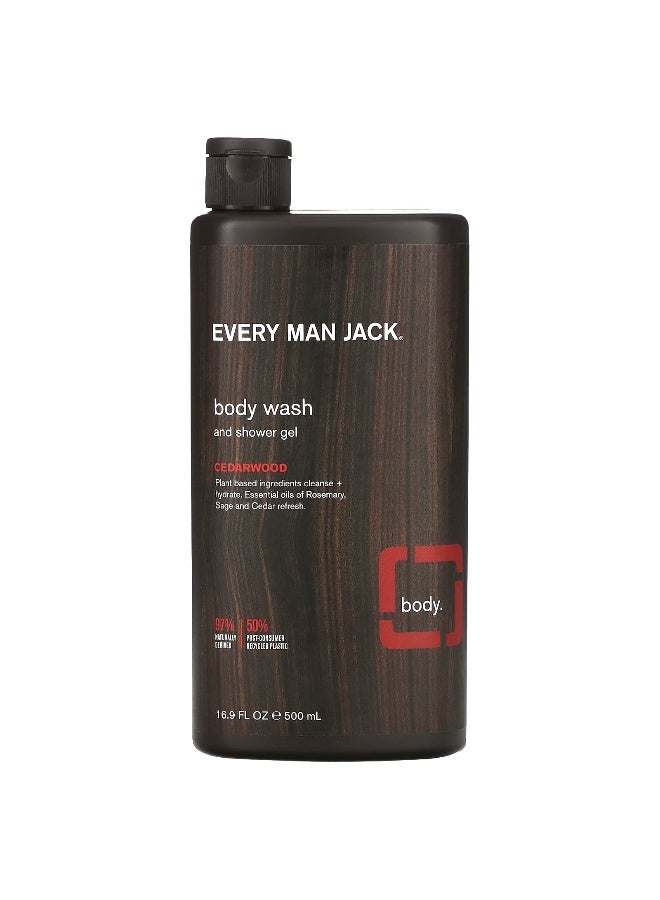 Every Man Jack Every Man Jack, Body Wash and Shower Gel, Cedarwood, 16.9 fl oz (500 ml)  - Image 1
