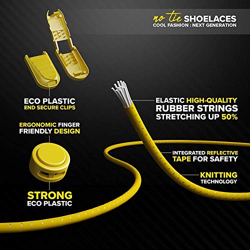 iLiveX Airror No Tie Shoelaces, Reflective Elastic Lock Shoe Laces One Size Fits All Adult and Kids Shoes - Image 4
