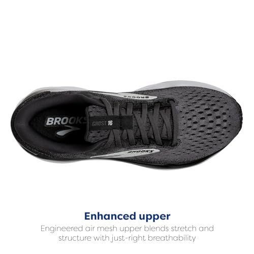 Brooks Women’s Ghost 16 Neutral Running Shoe - Black/Grey/White - 7.5 Medium - Image 4